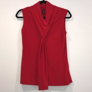 Red stretchy tank with knot detail